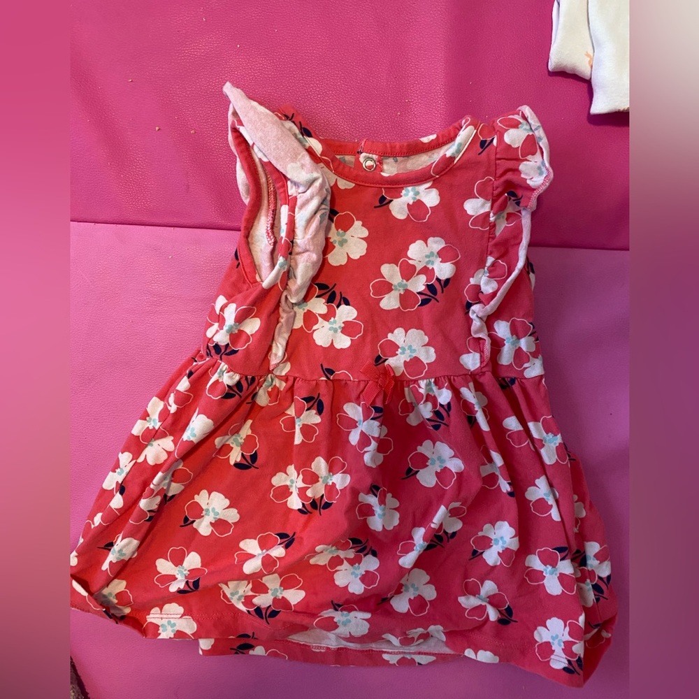 Simple joys pink flower dress with back buttons
